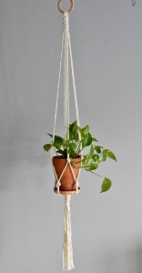 Kwietnik makrama wiszący Naturalny - Delikatny