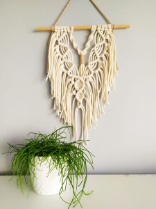 Makrama ozdoba na ścianę - Kolor Naturalny+beż  "Nabe"