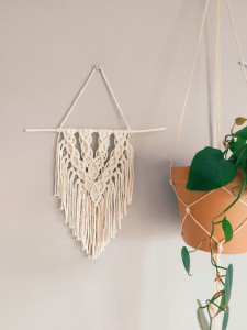 Makrama ozdoba na ścianę - Naturalna