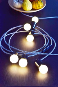 Girlanda ZEBRA 2m - 6xE27 - kabel prosty - wewnętrzna - czarne z połyskiem