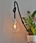 Lampka BRAID CAGE 1 - biała z przewodem czarnym