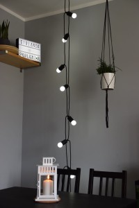 Girlanda na zamówienie 4,5 m - 10xE27 - kabel w oplocie - wewnętrzna - czarna